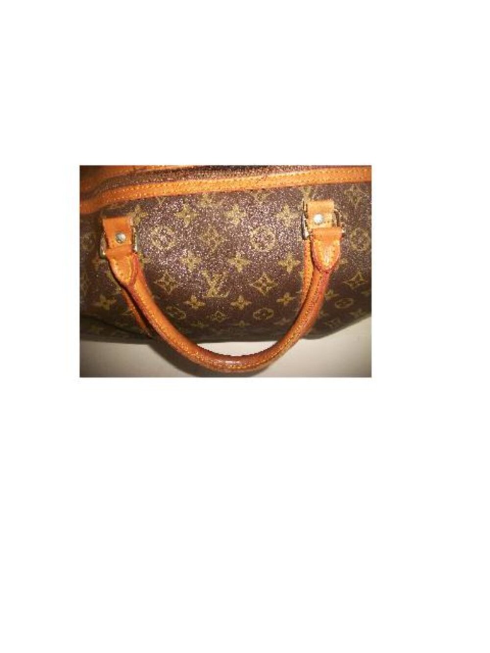 Large Top-Zip Vintage Hand-Held Monogram Duffel w Leather Trim & Handles NOT LV - Picture 7 of 16